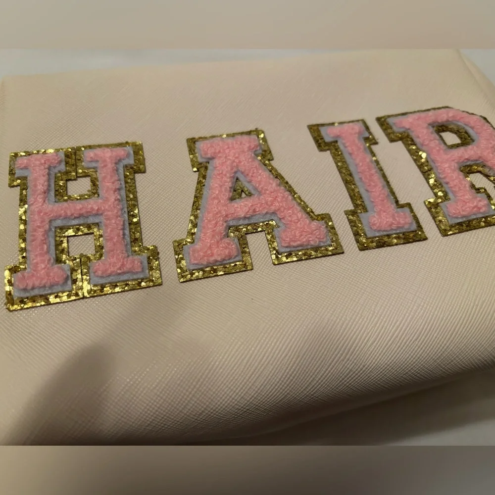 Patch HAIR Letter Cosmetic Toiletry Bag - Picture 2 of 3